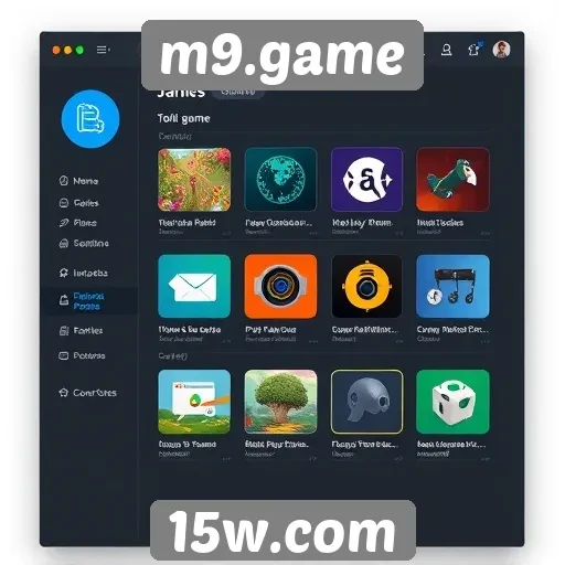 Interface do usuário do m9.game e sua navegação